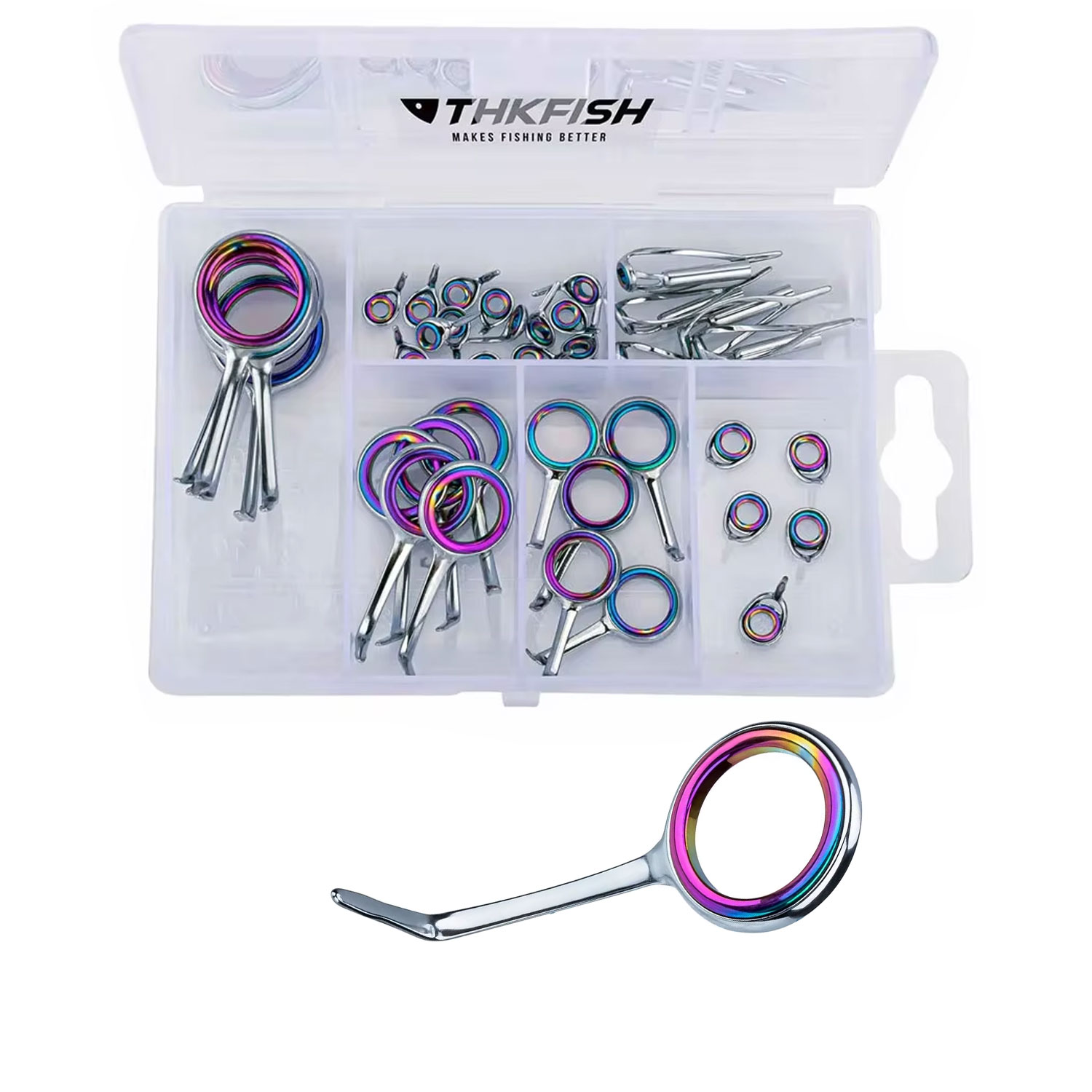 Colorido aço inoxidável Pesca  - Fishing Rod Guide Replacement avaliação e preço