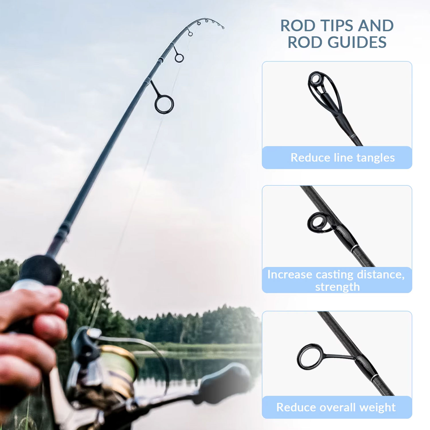 Colorido aço inoxidável Pesca  - Fishing Rod Guide Replacement avaliação e preço
